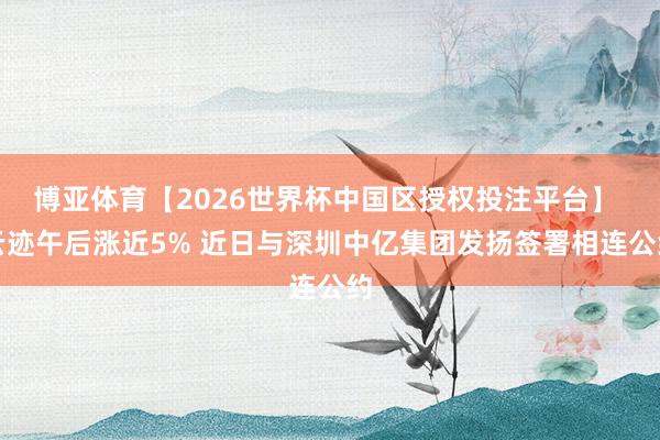 博亚体育【2026世界杯中国区授权投注平台】 云迹午后涨近5% 近日与深圳中亿集团发扬签署相连公约