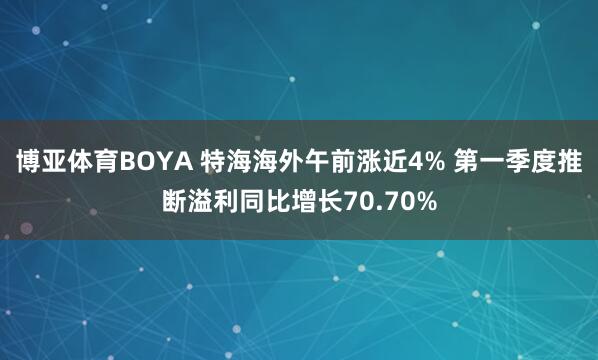博亚体育BOYA 特海海外午前涨近4% 第一季度推断溢利同比增长70.70%