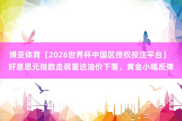 博亚体育【2026世界杯中国区授权投注平台】 好意思元指数走弱重迭油价下落，黄金小幅反弹