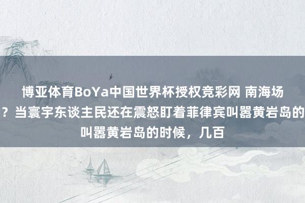 博亚体育BoYa中国世界杯授权竞彩网 南海场地要变天了？当寰宇东谈主民还在震怒盯着菲律宾叫嚣黄岩岛的时候，几百