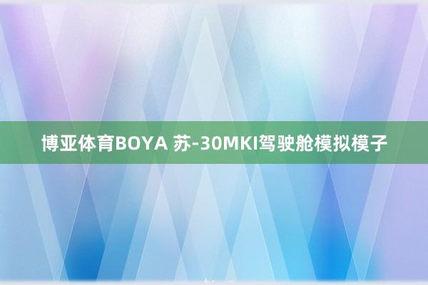 博亚体育BOYA 苏-30MKI驾驶舱模拟模子