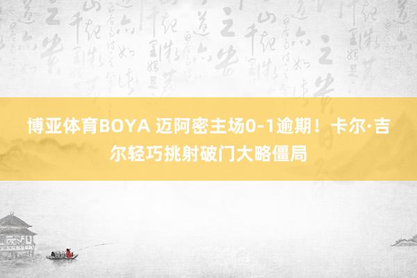 博亚体育BOYA 迈阿密主场0-1逾期！卡尔·吉尔轻巧挑射破门大略僵局