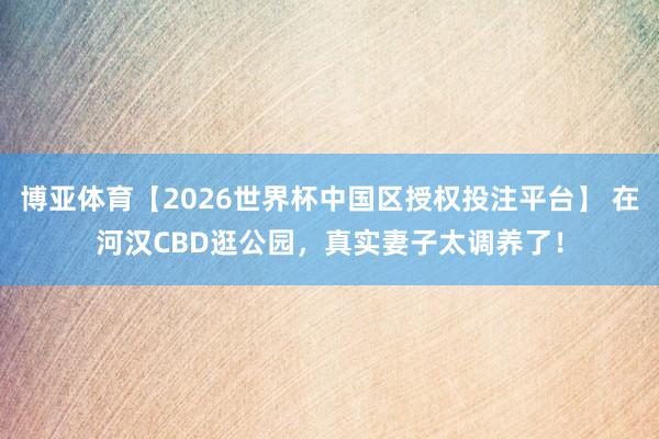 博亚体育【2026世界杯中国区授权投注平台】 在河汉CBD逛公园，真实妻子太调养了！
