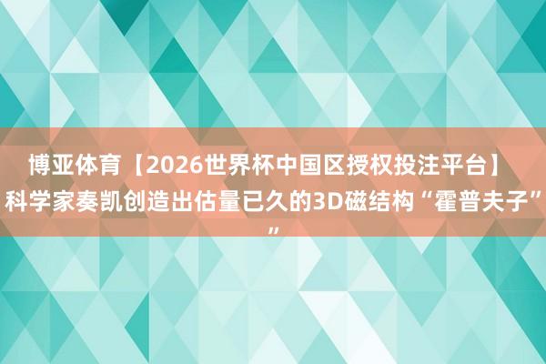 博亚体育【2026世界杯中国区授权投注平台】 科学家奏凯创造出估量已久的3D磁结构“霍普夫子”