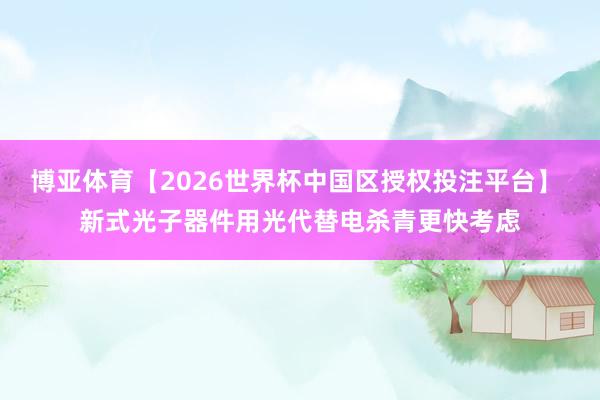 博亚体育【2026世界杯中国区授权投注平台】 新式光子器件用光代替电杀青更快考虑