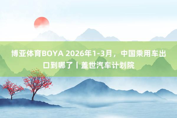 博亚体育BOYA 2026年1-3月，中国乘用车出口到哪了丨盖世汽车计划院