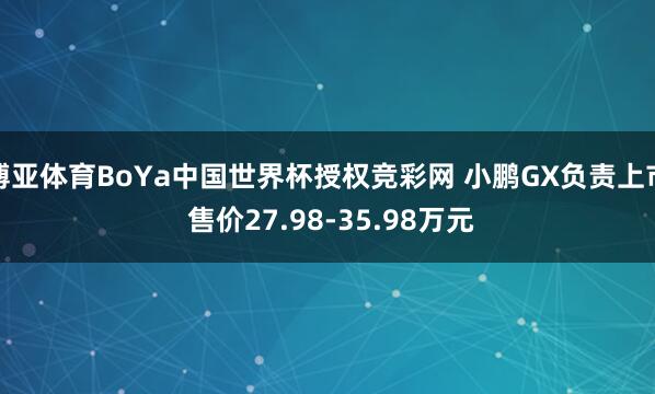 博亚体育BoYa中国世界杯授权竞彩网 小鹏GX负责上市 售价27.98-35.98万元