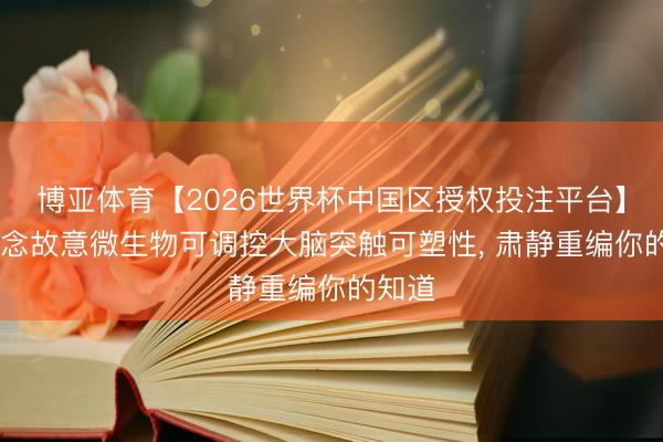 博亚体育【2026世界杯中国区授权投注平台】 肠说念故意微生物可调控大脑突触可塑性， 肃静重编你的知道